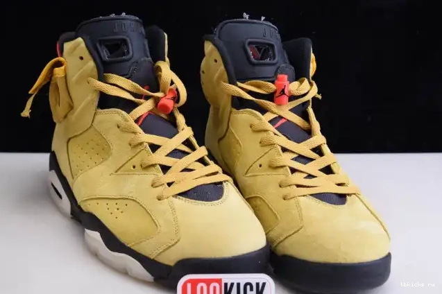Reps TB YELLOW TRAVIS AIR SCOTT CN1084-300 X 6 JORDAN 0610